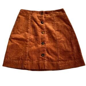Spell Corduroy Mini Skirt in Rust